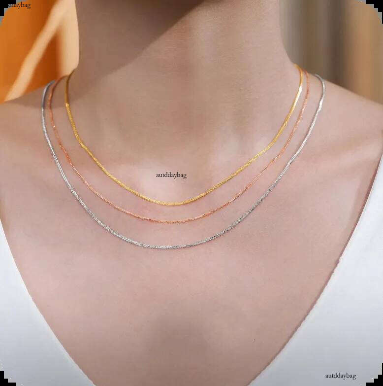 2025 Ins Top Sell Chopin's Needle Chains Simple Fashion jewelry Gold Fill Adjustable Party Women Caicle Necklace For Men Gift
