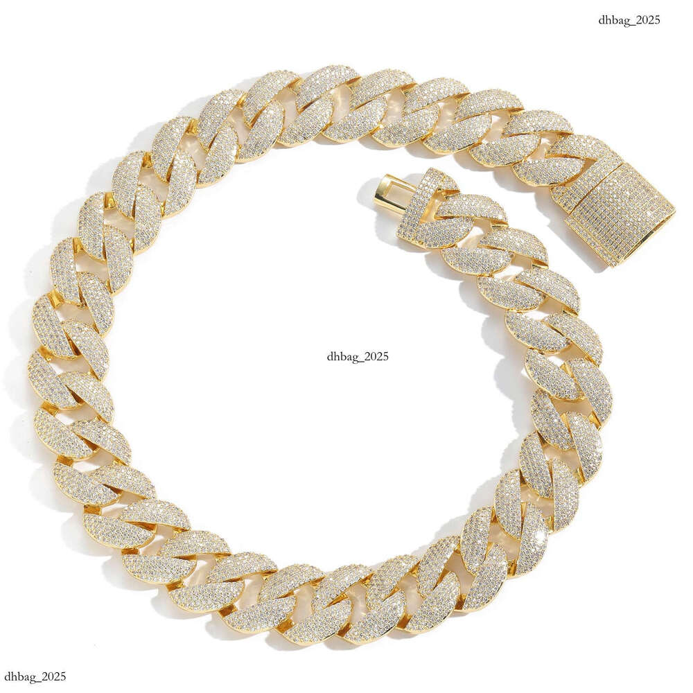 Hip Hop 22mm Wide Bubble Cuban Chain 5 Row Dia Personality Bold Trendy Moissanite chain Men's Necklace