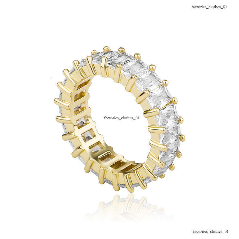 New Full Zircon Personality Hip-Hop Fashion Trendy Unisex Ring Gold Jewelry