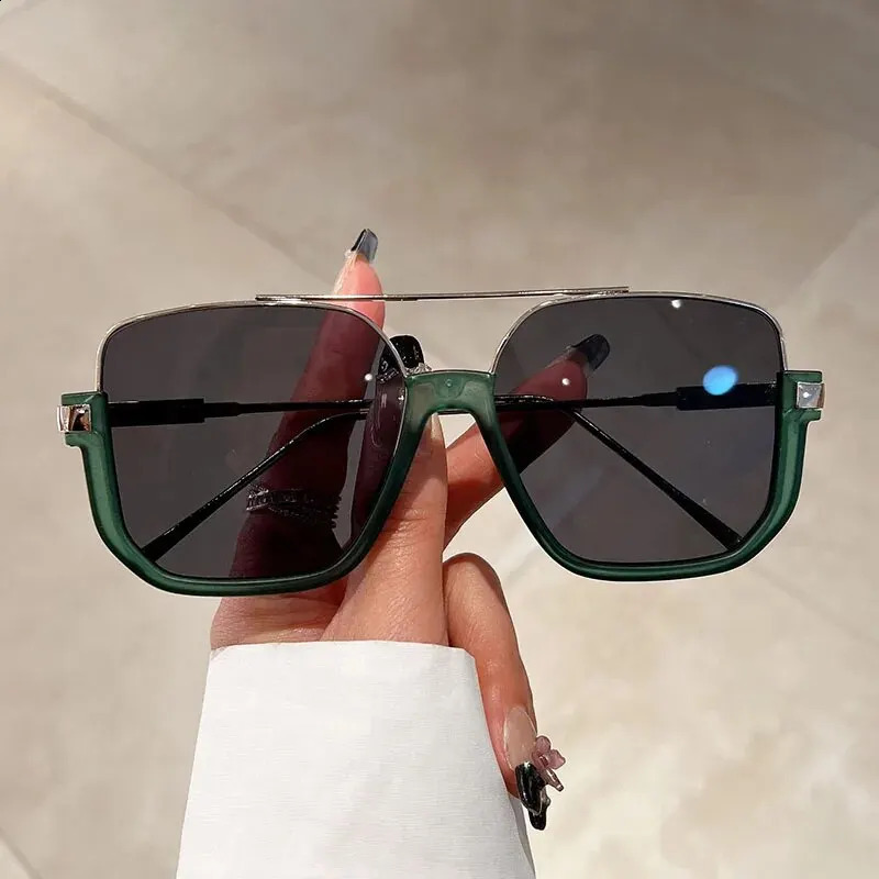 KAMMPT Retro Pilot Metal Sunglasses Fashion Korean Style Women Square Shades Trendy Ins n UV400 Sun Glasses 250805