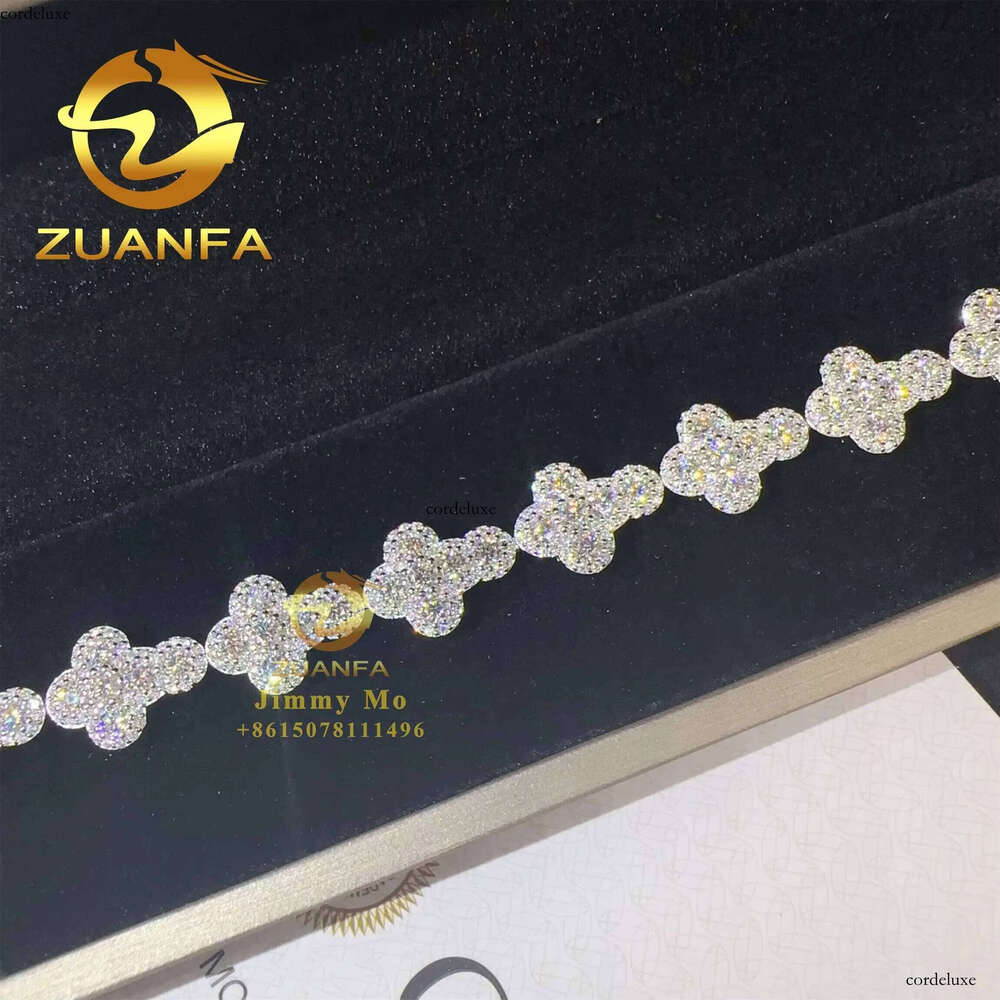 Fashion Pass Tester New Arrivals Sier Iced Out Hip Hop Jewelry VVS1 Moissanite Dia Cross Cuban Bracelet Gift