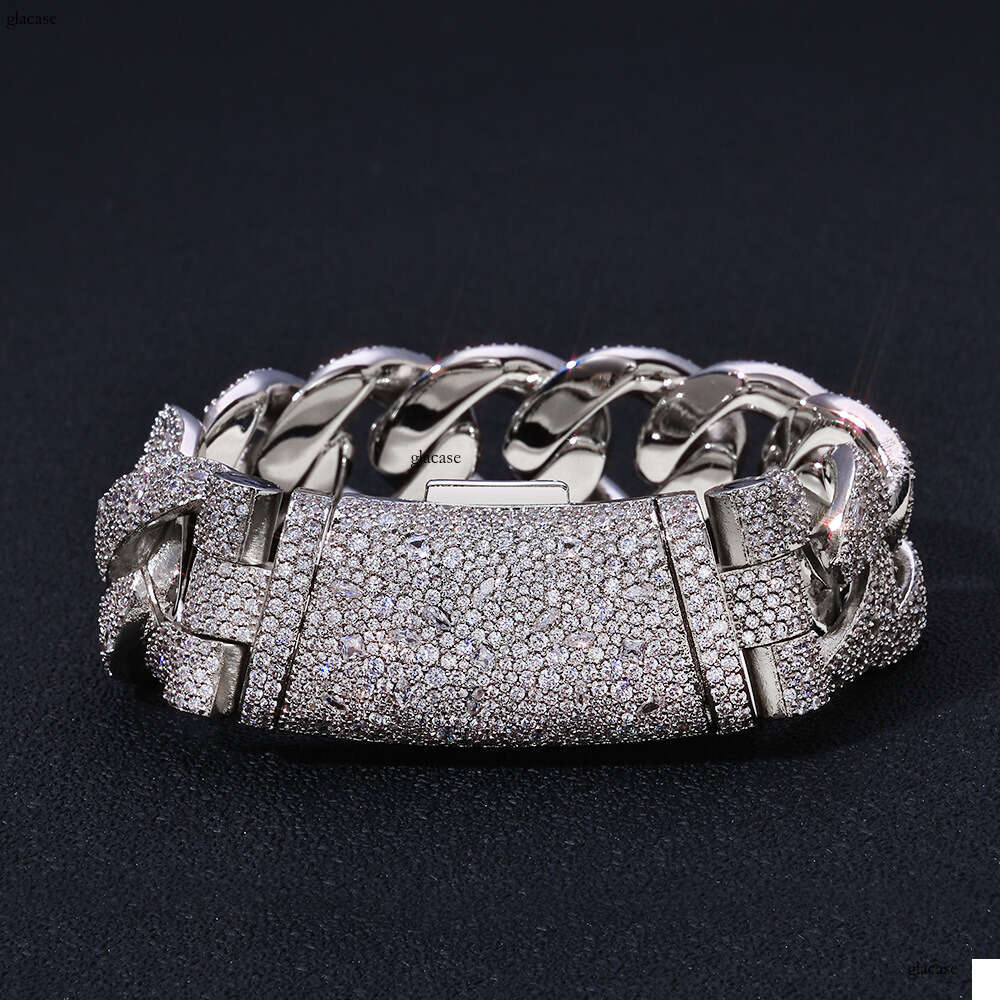 22mm Bubble Cuban Chain High-Quality Jewelry Full Dia Bracelet Men's Hip-Hop Trendy Accessories
