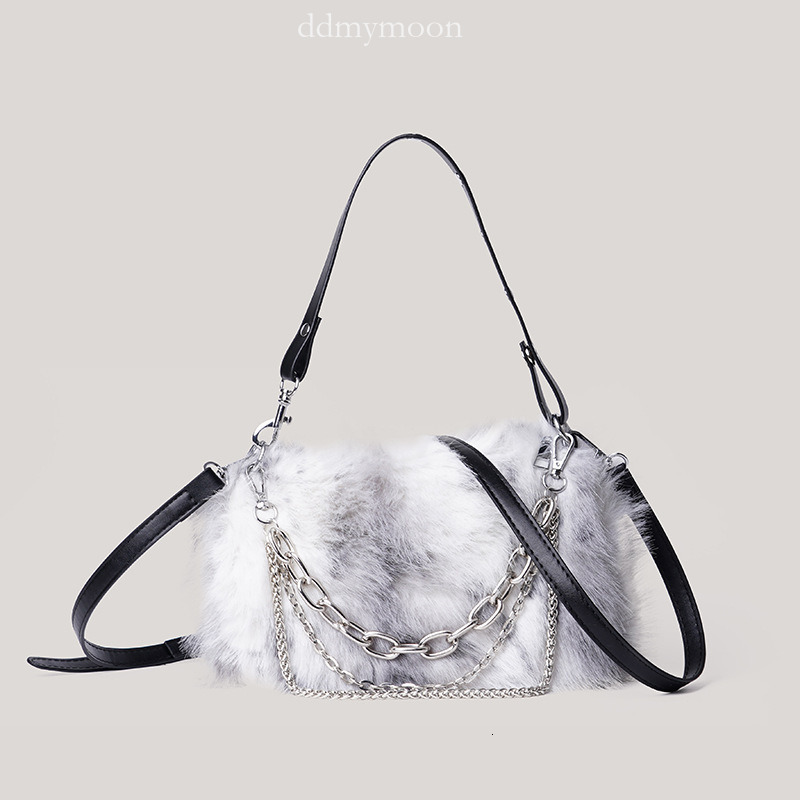 Gradient Color Furry for Women 2025 New Winter Plush Underarm Shoulder Bag ddmymoon