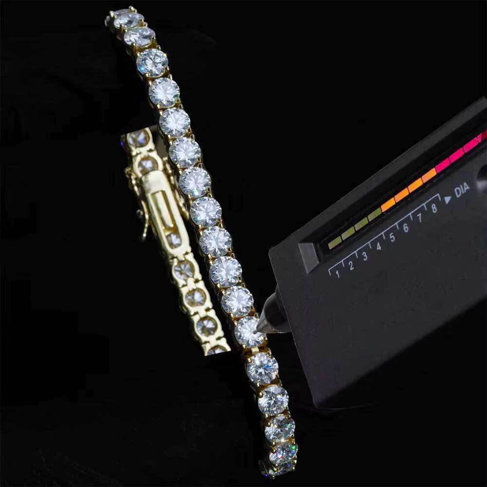 Factory Price Full Size 4MM Moissanite Tennis Bracelet Pass Diamond Tester Tennis Chain 925 Sterling Silver Tennis Bracelet
