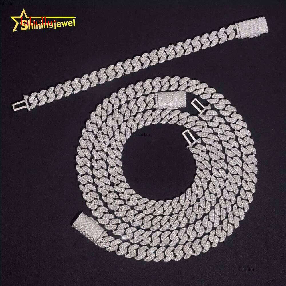 Pass Tester 10Mm Cuban Sterling Sier Carbonite Hip Hop Jewelry Men's Fashion Chain Necklace