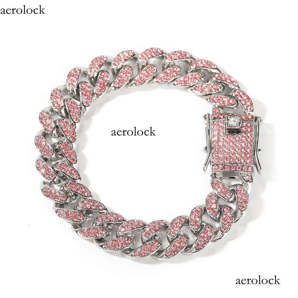Fashion Versatile Pink Dia Alloy Simple Geometric Heart Bracelet for Women New Cool Trendy Hip-Hop Jewelry