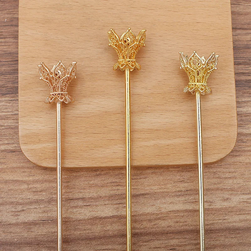10 PCS 20x16mm Crown Hair Sticks Vintage Hairpins For Girl Women Headwear Jewelry Accessories 250807