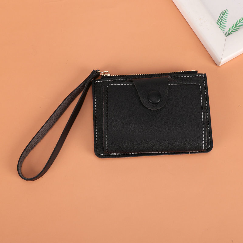 Factory Direct Korean Style Wrist Strap Card Holder Card Clip Solid Color Luxury Bag Mini Creative Custom LOGO Coin Purse