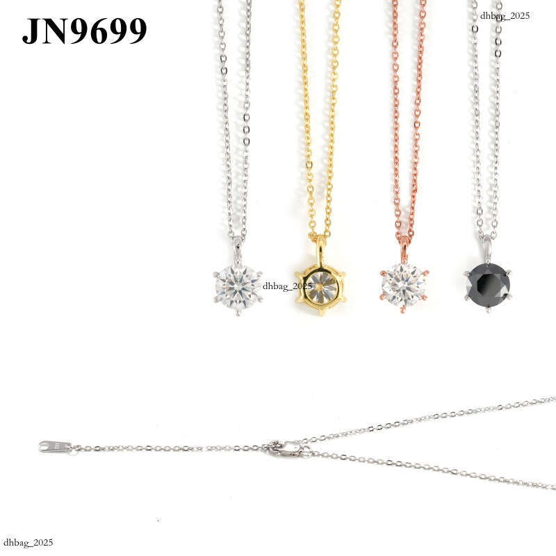 Minimalist Style Pure Sier Inlaid with D Color Moissanite Niche Light Pendant Collarbone Necklace