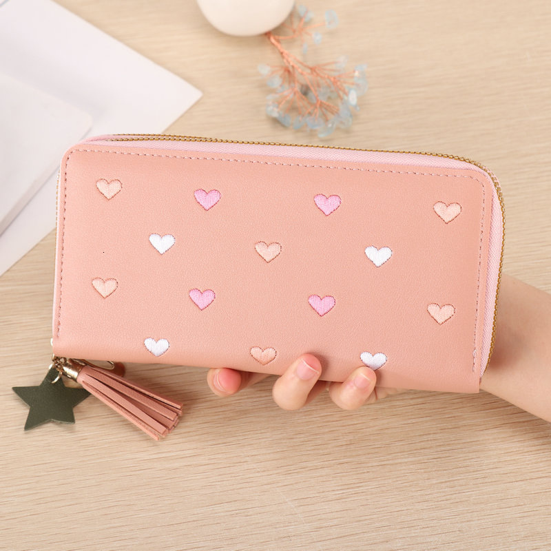 2025 New Versatile Women's Bag Embroidered Cute Female Student Zipper Short Wallet Fashion Clutch Luxury Bag Coin Purse