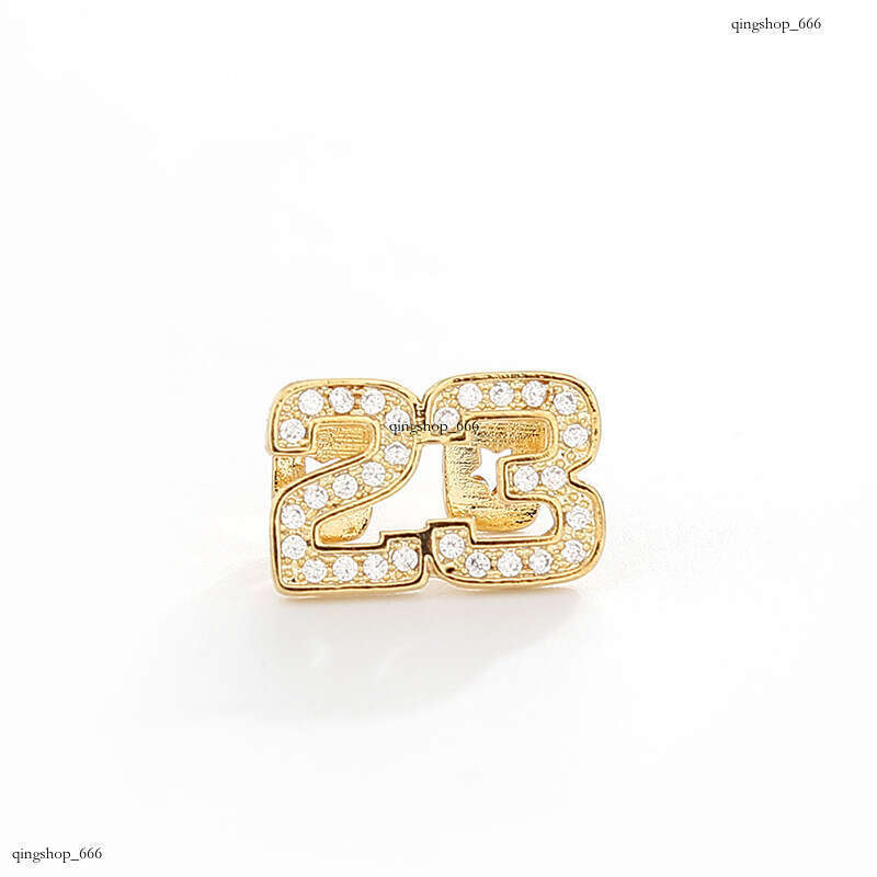 New Micro Pave Zircon Set Double Number 23 Hip Hop Teeth Jewelry