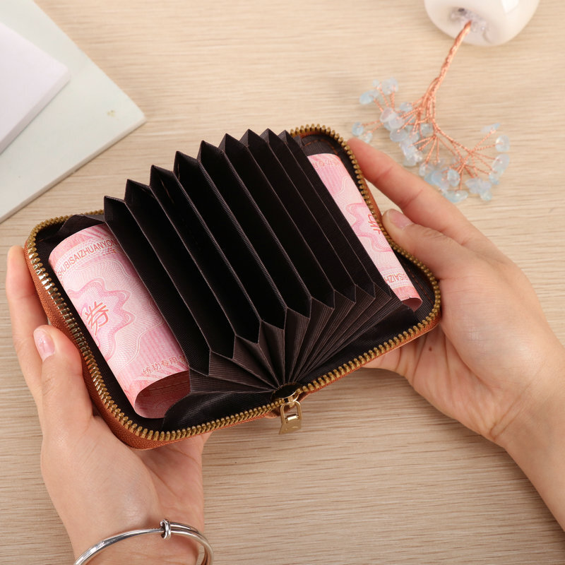 New Compact And Exquisite High-end Women's Card Holder Large Luxury Bag Capacity Short Fashion Simple Solid Color Zipper Coin Purse Premium