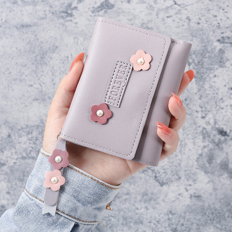 Factory Direct Sale Luxury Bag 2022 Korean Style New Women's Wallet Short Creative Fashion Wallet Student Buckle Coin Purse