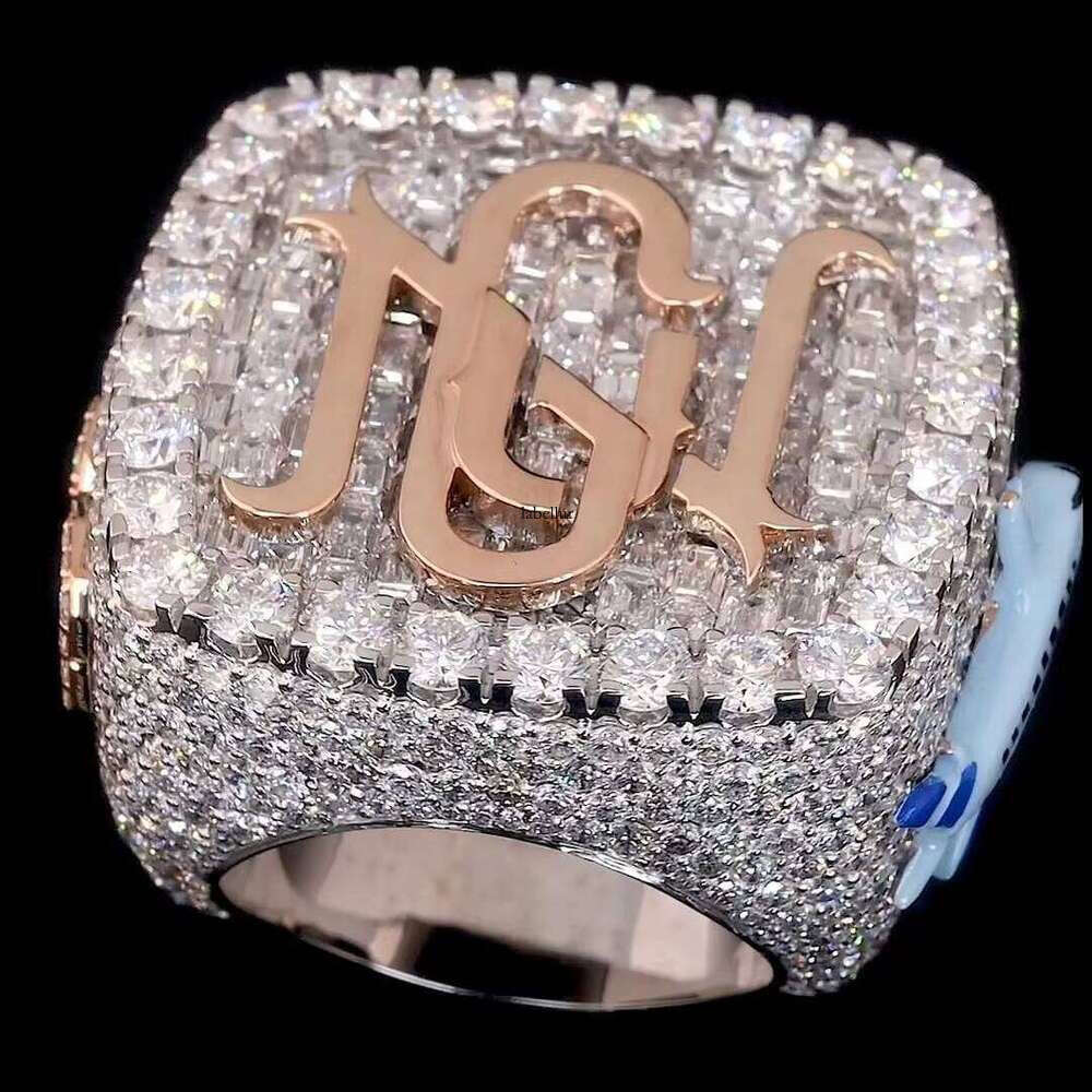 Made Rose Gold Two Moissanite Dia Championship Ring With Custom