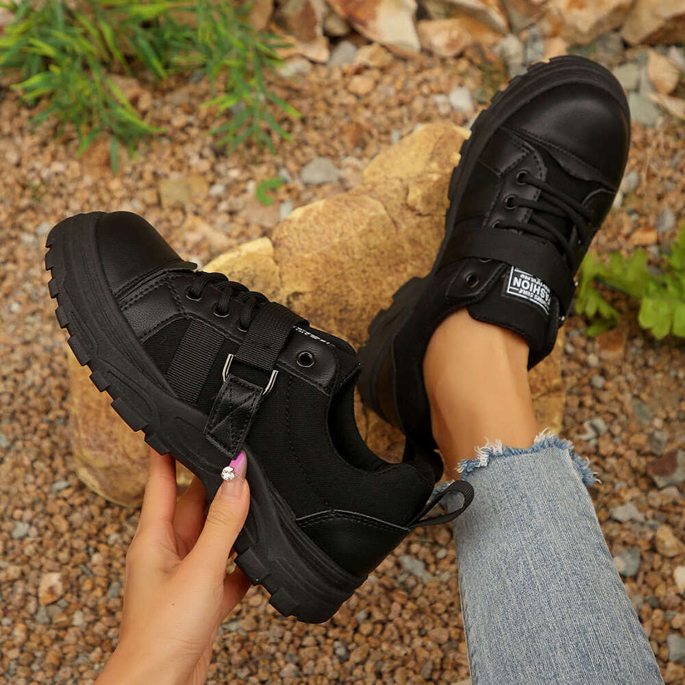 36-45 Plus Size 2025 New Casual Women Four Seasons Thick-Soled Front Designer Shoes Lace-Up Sports Shoes for Women