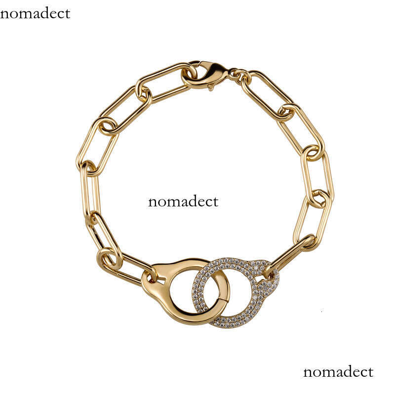 Hip Hop Unisex Punk Independent Packaging Micro Inlaid Geometric Bracelet Gold Jewelry New Style Accessories