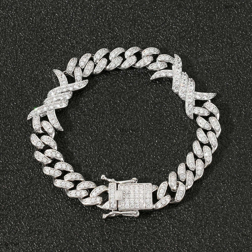 New Style Thorn Cuban Chain Unisex Couple Zircon Bracelet Hip Hop Accessories