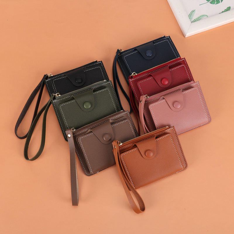 Factory Direct Korean Style Wrist Strap Card Holder Card Clip Solid Color Luxury Bag Mini Creative Custom LOGO Coin Purse