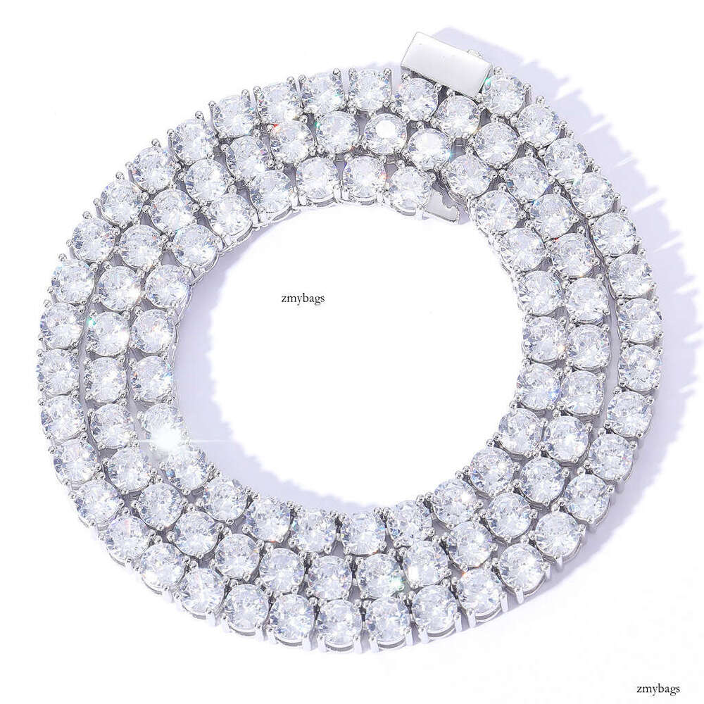 3mm 4mm 5mm Wide Spring Clasp Tennis Chain Micro Pave Single Row Moissanite chain Hip Hop Necklace