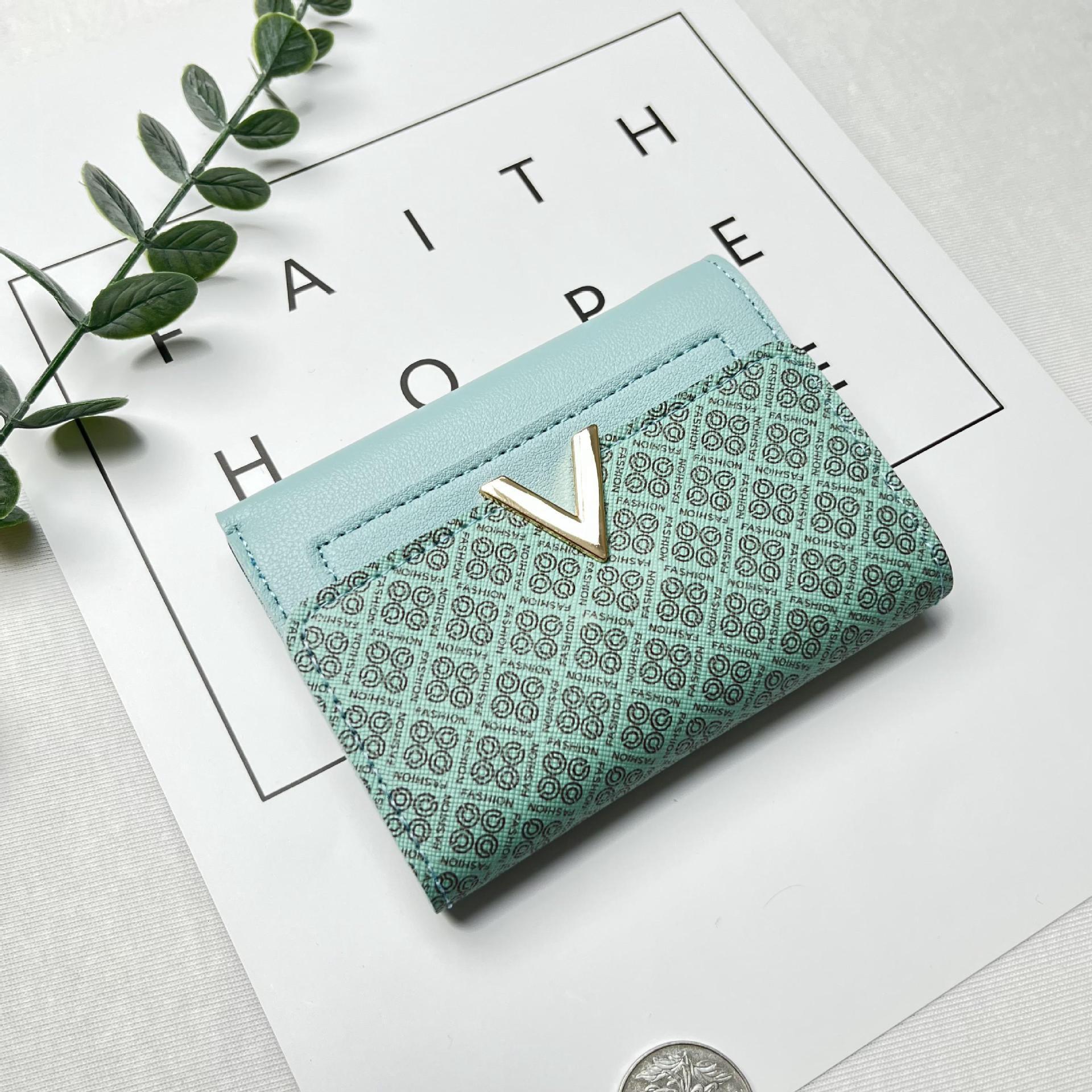 Girl's Ins Style Small Wallet Luxury Bag Female Short 2023 New Japanese And Korean Simple Card Holder Student Versatile Folding Leather Wallet