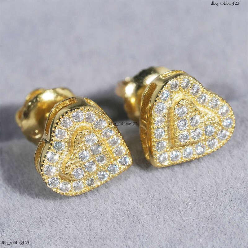 ICED OUT New Personalized Heart-shaped EarringIced Out VVS Moissanite D Color VVS Hip-hop Ear Jewelry