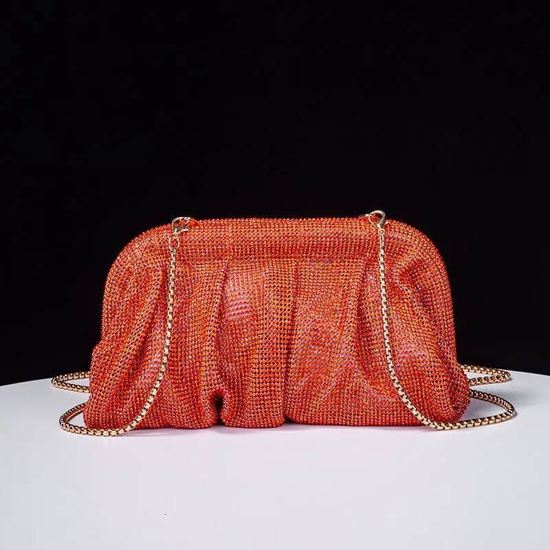 Shiny Rhinestone Evening Clutch Bags Women New Folds Crystal Clip Purses And Handbags Wedding Party Purse Day Clutches