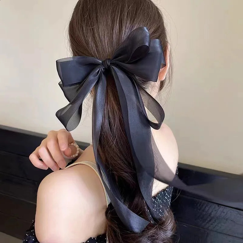 Large Size Ribbon Bow Headband Hair Clip High-end Silk Ribbon Hair Accessory At The Back Of The Girls Head 250807
