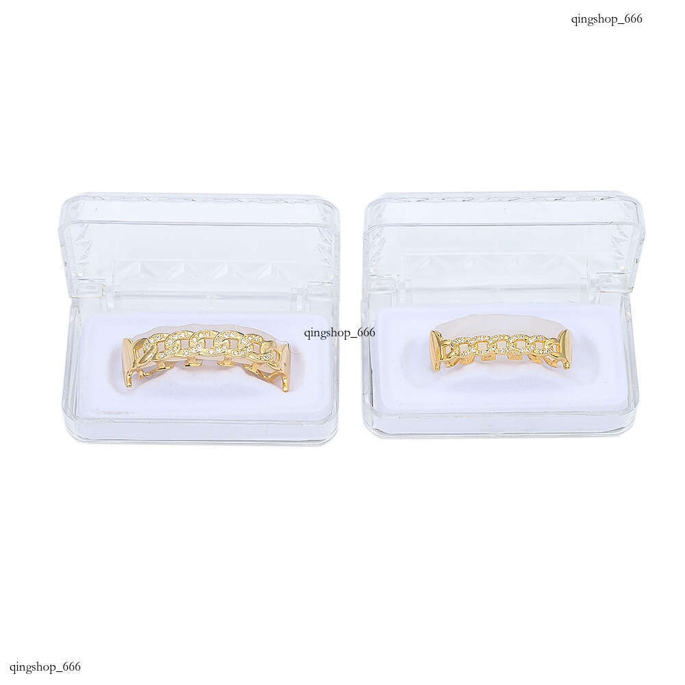 New Teeth Set Non-mainstream Hip Hop Accessories Hollow Micro-inlaid Gold