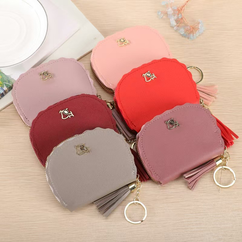 Minimalist Coin Purse Tassel Luxury Bag Card Holder Cute Personality Mini Women Korean Multi-color Fresh Large Capacity Handbag