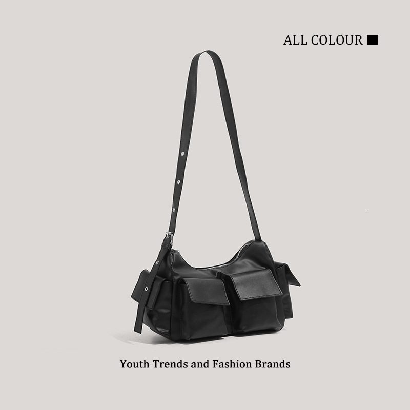 Sweet Cool Spicy Girl Motorcycle 2025 New Niche Design Multi-Pocket Commuter Shoulder Underarm Bag ddmymoon