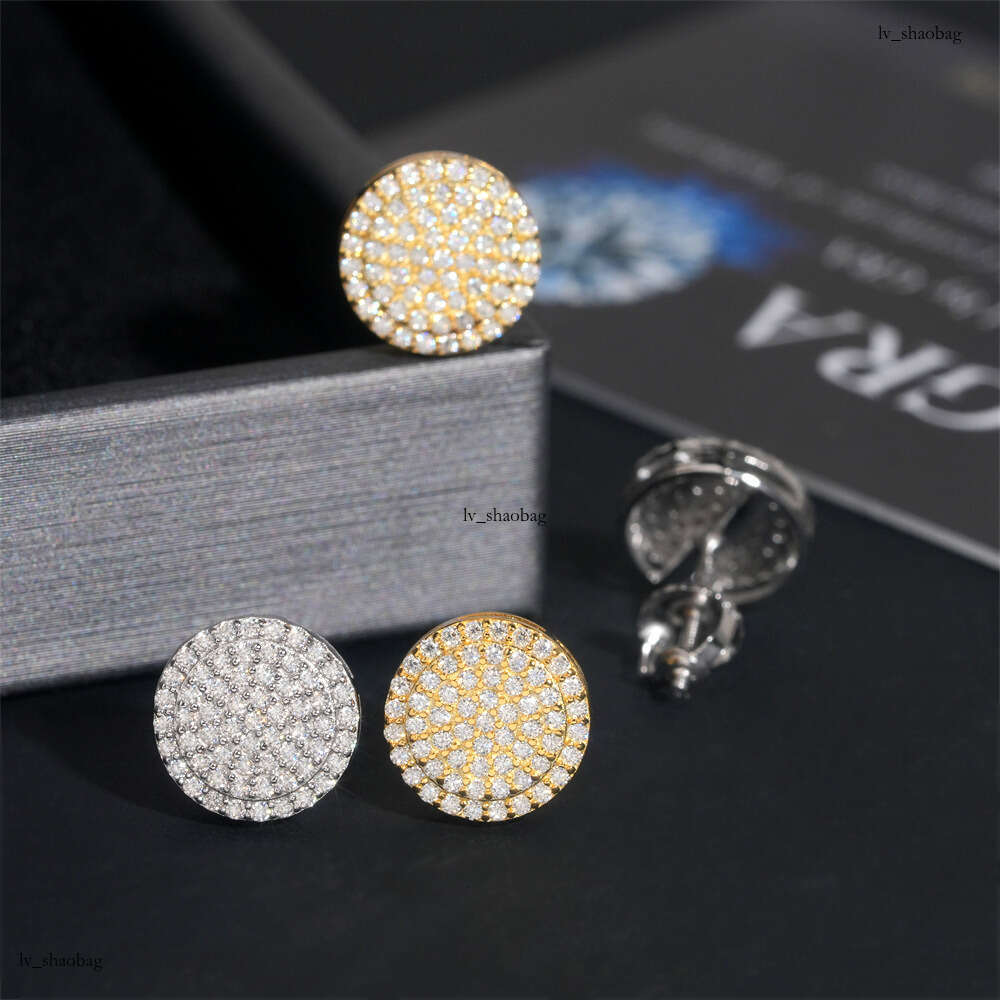 New 10MM Sier Moissanite Trendy Personality Style Elegant Niche Earrings