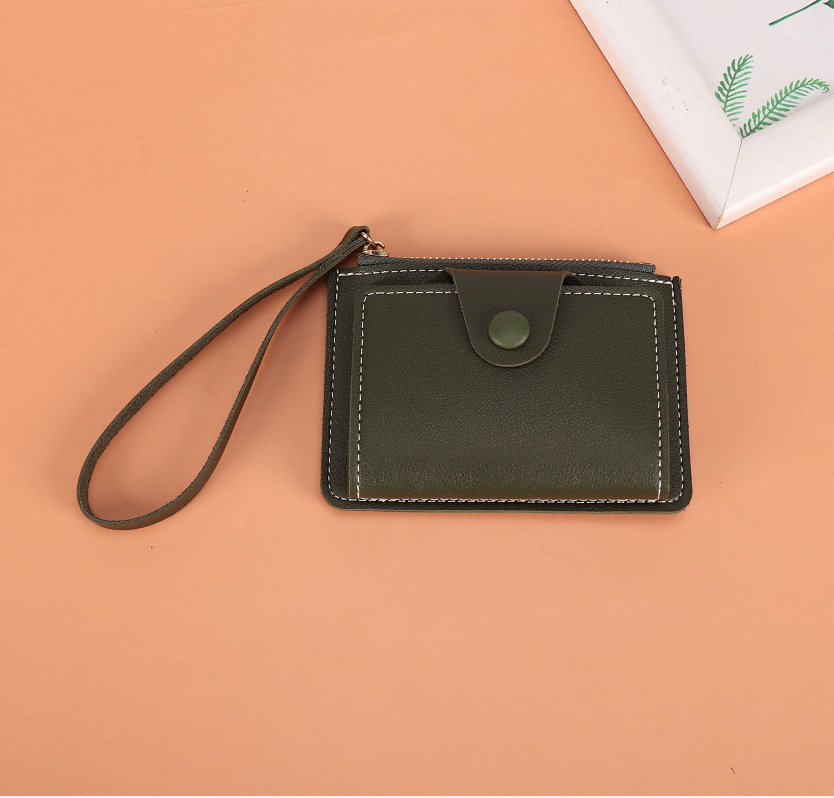 Factory Direct Korean Style Wrist Strap Card Holder Card Clip Solid Color Luxury Bag Mini Creative Custom LOGO Coin Purse