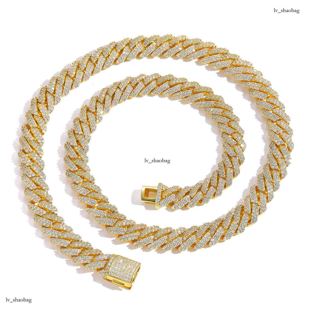 Hip Hop 10mm Dia-Shaped Cuban Chain Men's Trendy Brand Personality Moissanite chain Necklace