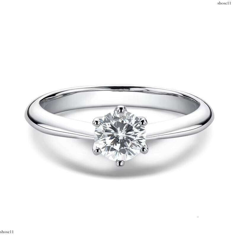 XINGGUANG Jewelry 0.5CT Engagement Round Shape Sterling Sier Moissanite Dia Wedding Ring
