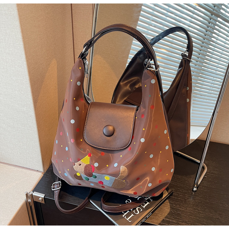 Designer Bag Cross-border Women's Embroidery Zhang Classmate Niche Versatile Retro Underarm Bag Cartoon Tote Bag Cute Luxury Bag Single Shoulder 