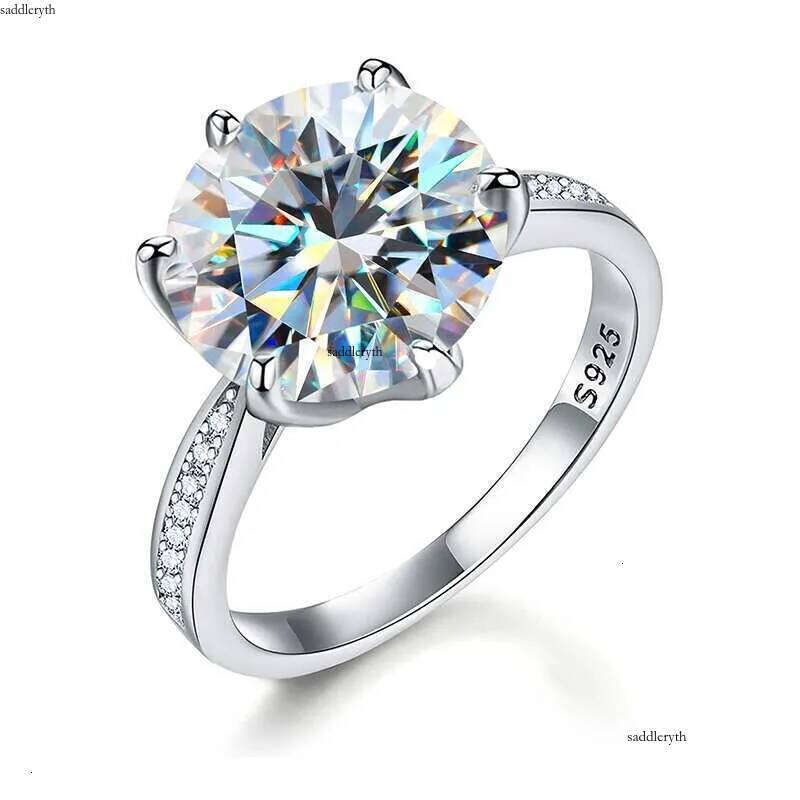 GRA Classic 5CT Certified Moissanite Dia Engagement Rings For Women Real Sterling Sier Top Quality Fine Jewelry a1 b1