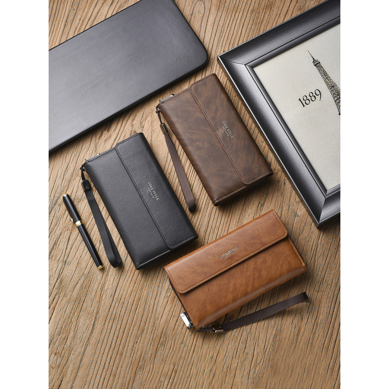 Men's Wallet Men's Bag PU Money Clip Clutch New Casual Phone Long Multi-card Luxury Bag Slot Manufacturer Wholesale Large Capacity