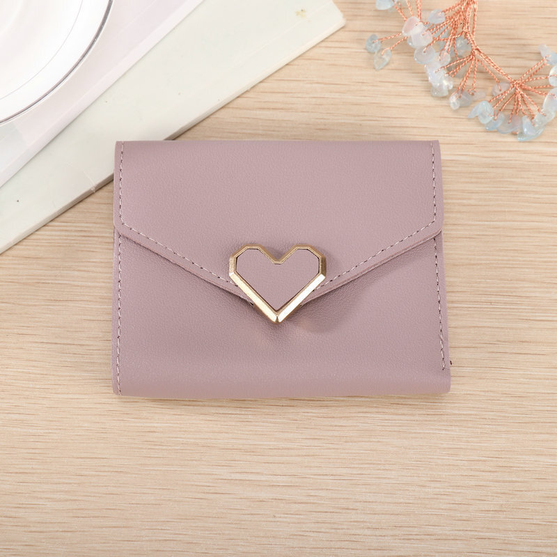 New Metal Small Clear Luxury Bag Heart-shaped 70% Off Simple Small Wallet Short Women's Wallet High-end Daily Versatile