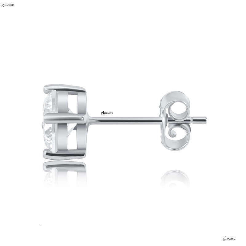 Iced Out VVS for Women Round Zircon Electroplated Thick Platinum Earrings Jewelry Accessories
