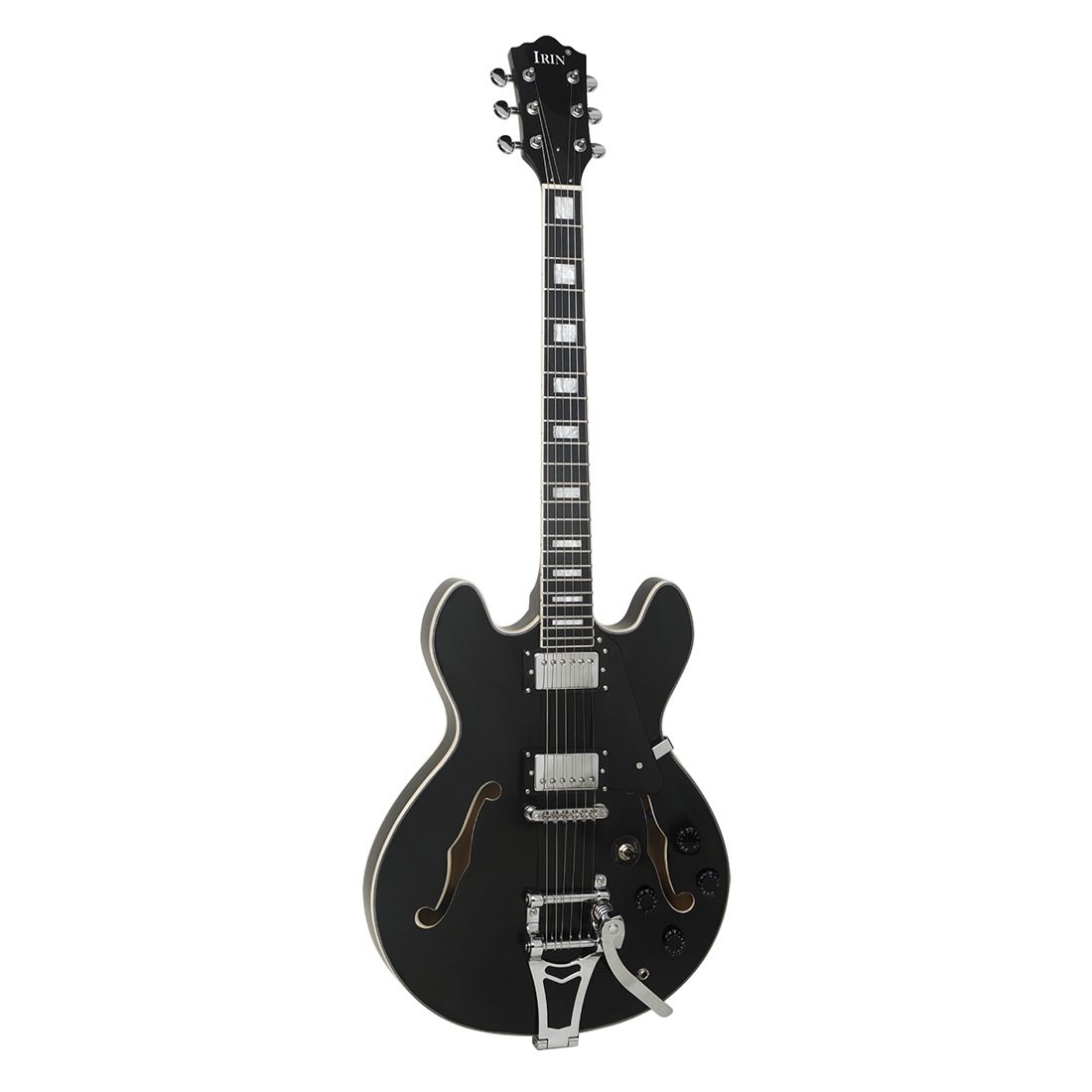 Guitar Electric IRIN JS-520 ODM OEM Classic Top Professional Ashtree Two F Hole 22 Frets 6 String Semi Hollow Body Maple Jazz Electric Guitar