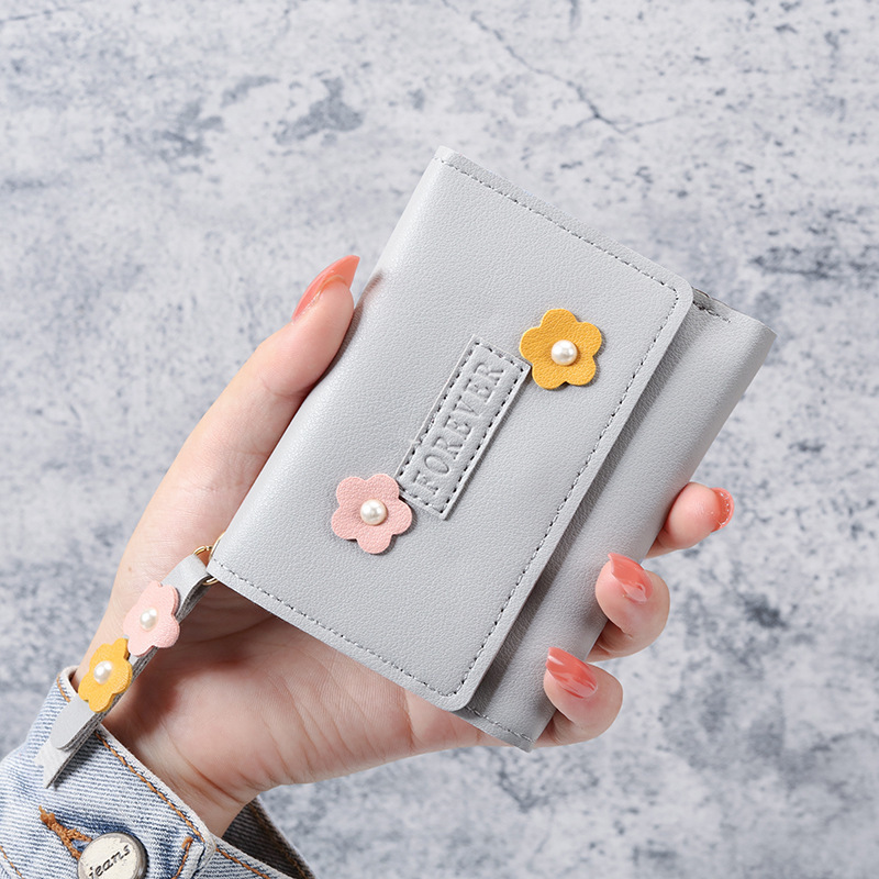 Factory Direct Sale Luxury Bag 2022 Korean Style New Women's Wallet Short Creative Fashion Wallet Student Buckle Coin Purse