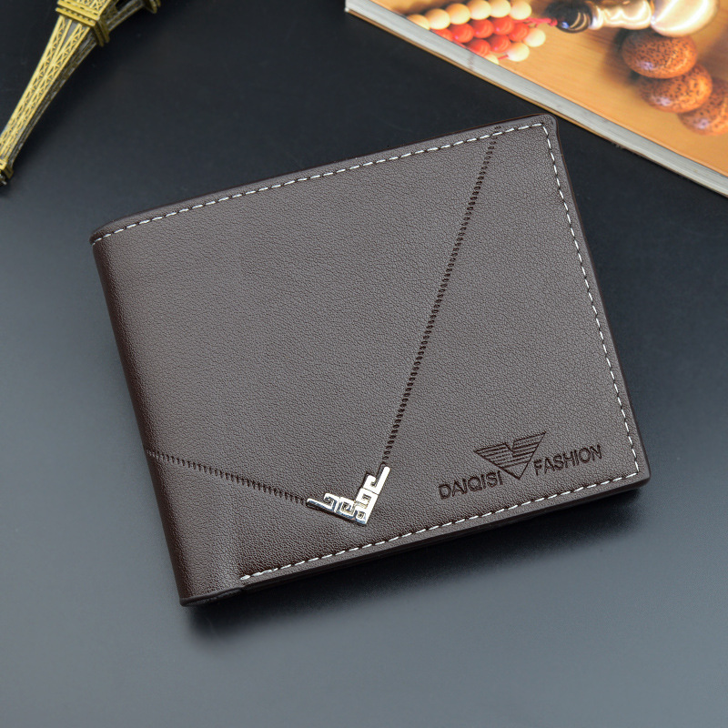 New Men's Wallet Short Style Designer Bag Money Clip Youth Fashion Thin Multi-card Slot Inner Zipper Luxury Bag Horizontal Business Soft Leather 