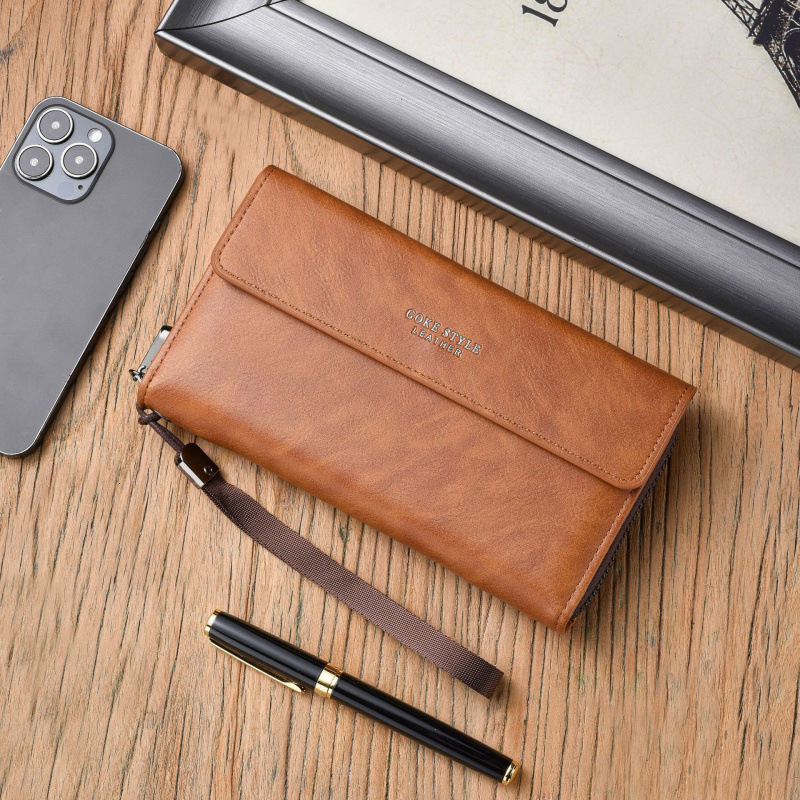 Men's Wallet Men's Bag PU Money Clip Clutch New Casual Phone Long Multi-card Luxury Bag Slot Manufacturer Wholesale Large Capacity