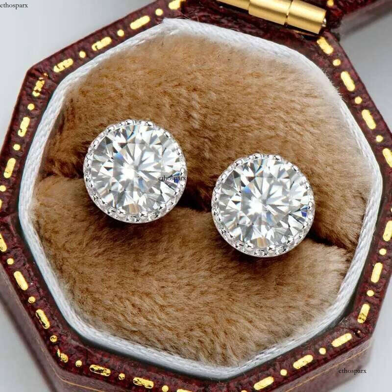 New Arrival Latest Design Sier 3mm 4mm 5mm DEF Color Moissanite Dia Stud Price Wedding Earrings