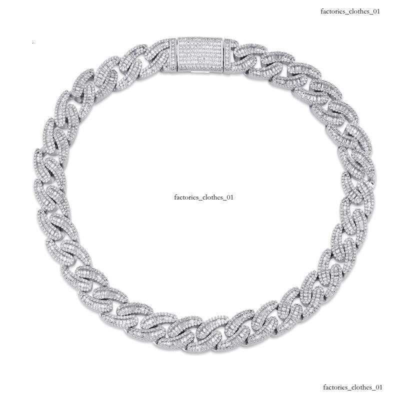 Men's Miami Cuban Chain 14mm Necklace Full Moissanite chain Hip-Hop Trendy Jewelry