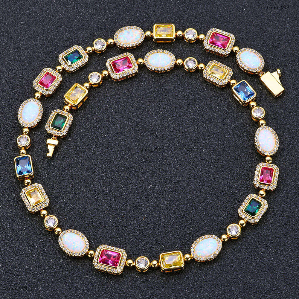 Hip Hop Colorful Women's Necklace Jewelry High-end Moissanite chain Clavicle Chain