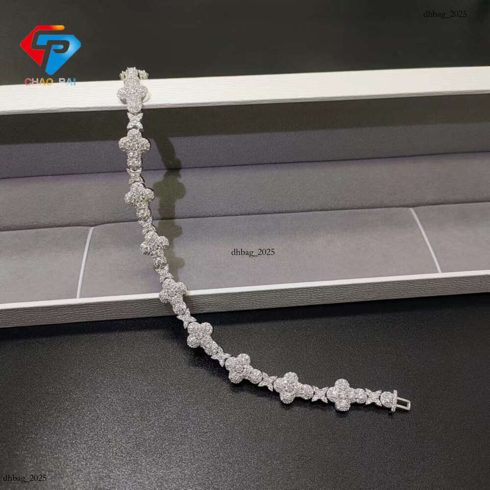 Cross Bracelet 10mm Sier Moissanite Full Inlay Trendy Jewelry Accessories
