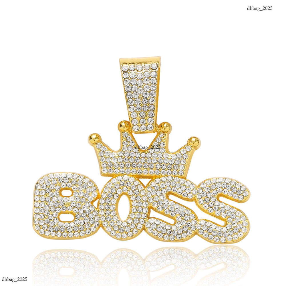 Necklace Alloy Letter Inlaid Dia Pendant Nightclub Personality Men's Hip Hop