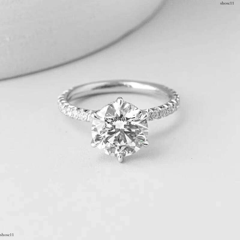 Xingguang Jewelry White Gold Ring 2.5ct 14k Round Cut Moissanite Dia Wedding Rings