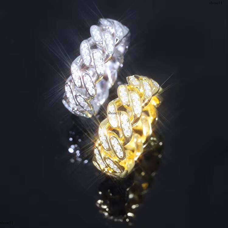 Sterling Sier Custom Round Ring Fine Jewelry Dia Setting VVS Moissanite Hip Hop Rings